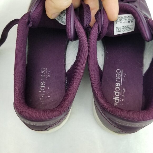 ✅Adidas Neo Baseline W Sneakers Merlot/Grey Women's 9 Athletic Shoes 3 Stripe - Picture 5 of 11